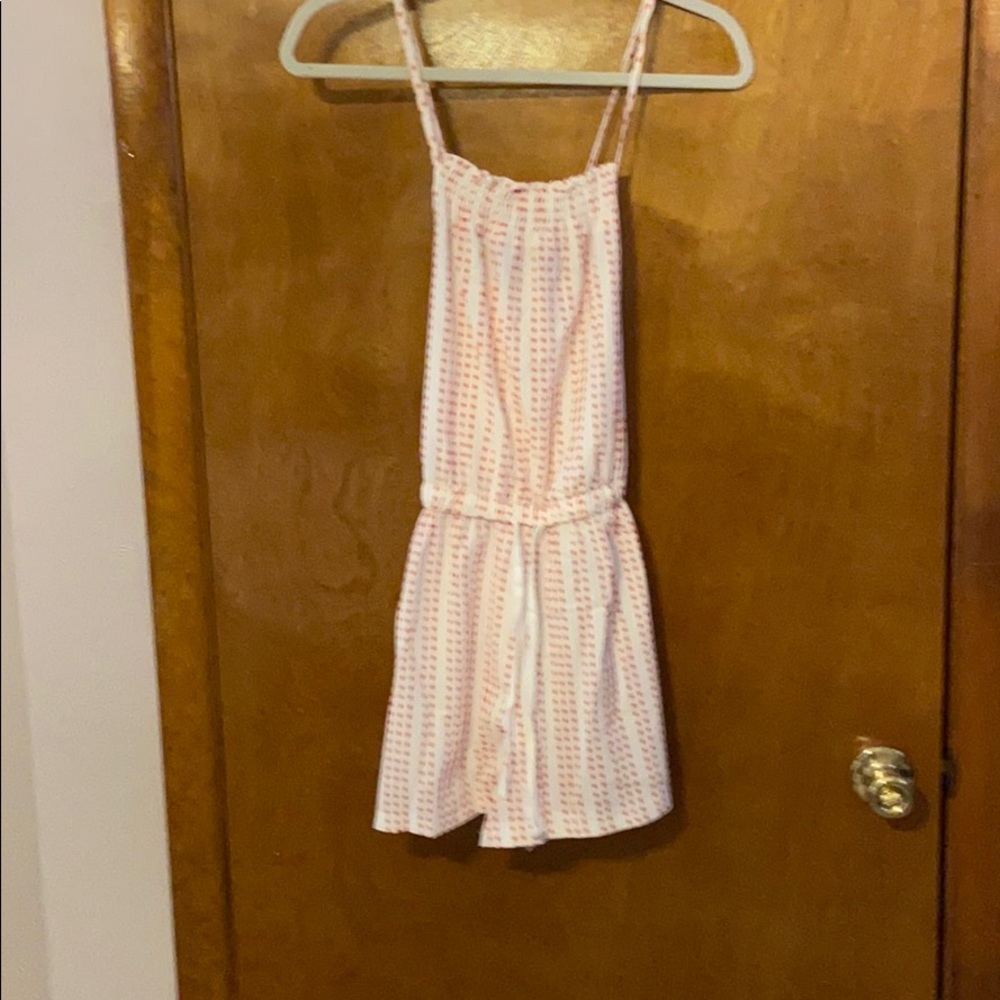 Red polka dot romper